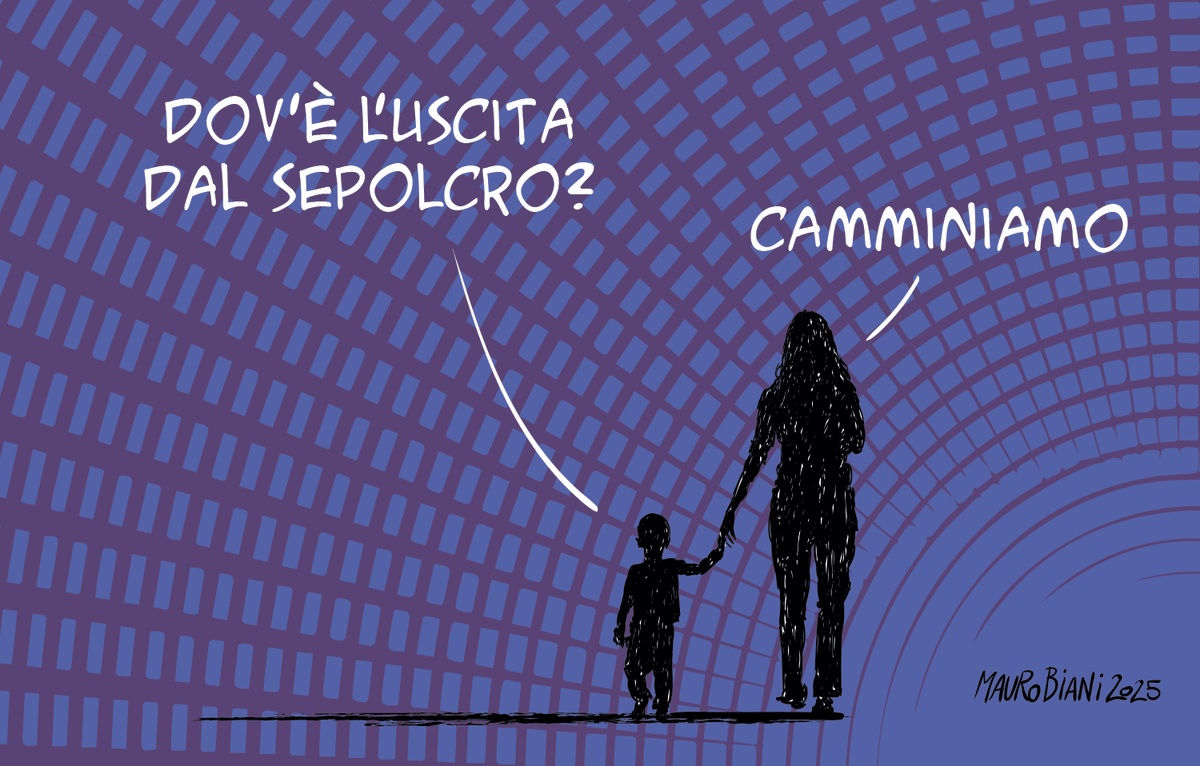 maurobiani's tweet photo. #Pasqua2025 #Pasqua #Passaggio #mondo #Uscita 
Camminiamo. E buon Passaggio.
Oggi per @repubblica https://t.co/e86yHMOHGx