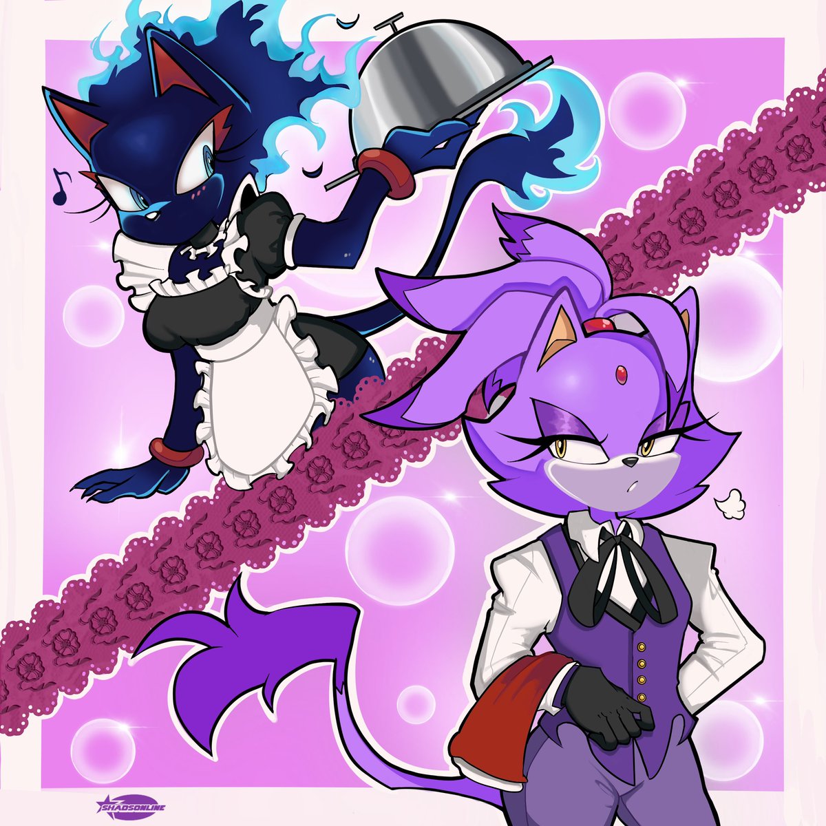 shadsonline's tweet image. 2 cats stuck in a shoujo anime 

#protoblaze #blazethecat