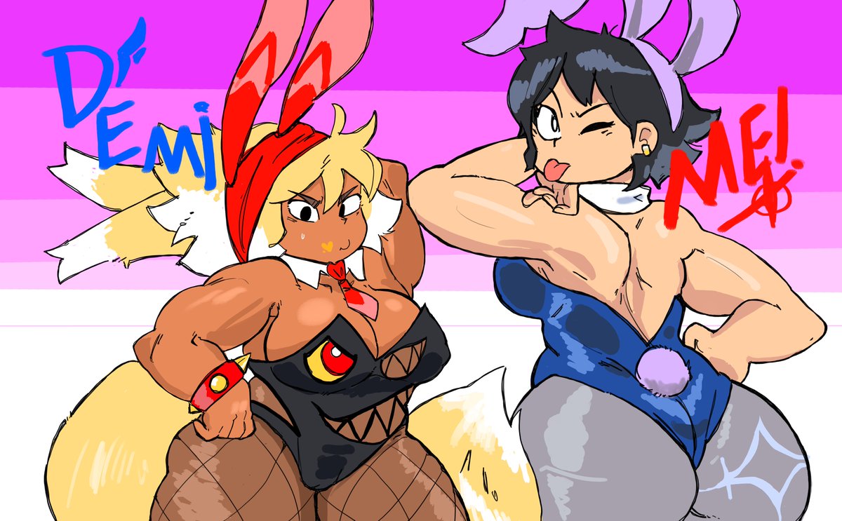 no new bunny art for today (yet), here's Demi and Mei