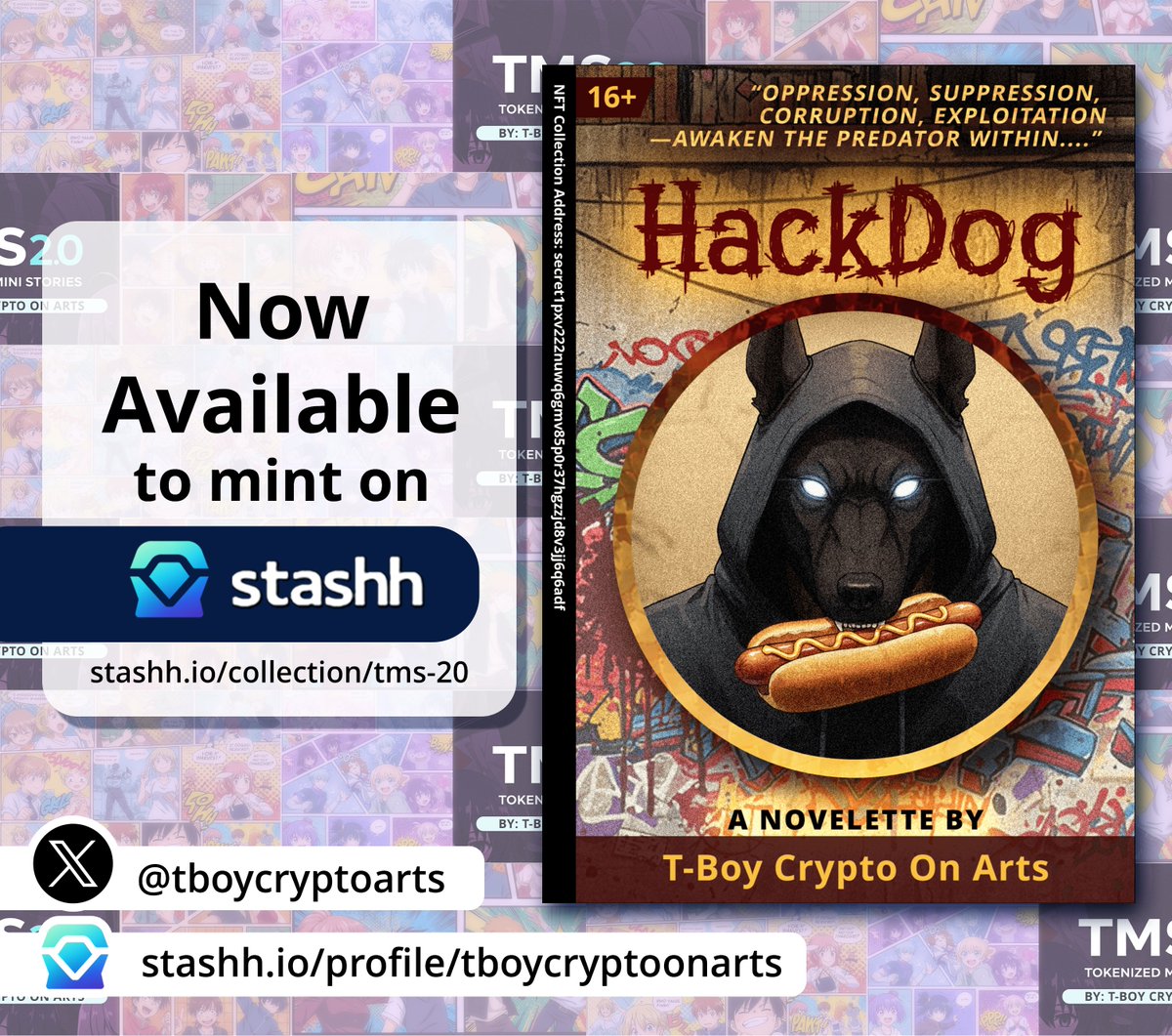 tboycryptoarts's tweet photo. 🚨 BREAKING: "HackDog" – A Cyberpunk Dystopian NFT Novelette Just Dropped! 🚨
Meet Lester John Reyes (a.k.a. HackDog)—a ghost in the machine, armed with nano-bot hotdogs🌭
⚡MINT NOW on @StashhApp :
🔗https://t.co/uu2YXiEFhU
#nft #tms2 #HackDog #hacker
$jkl @Jackal_Protocol https://t.co/QLAwddsyyM