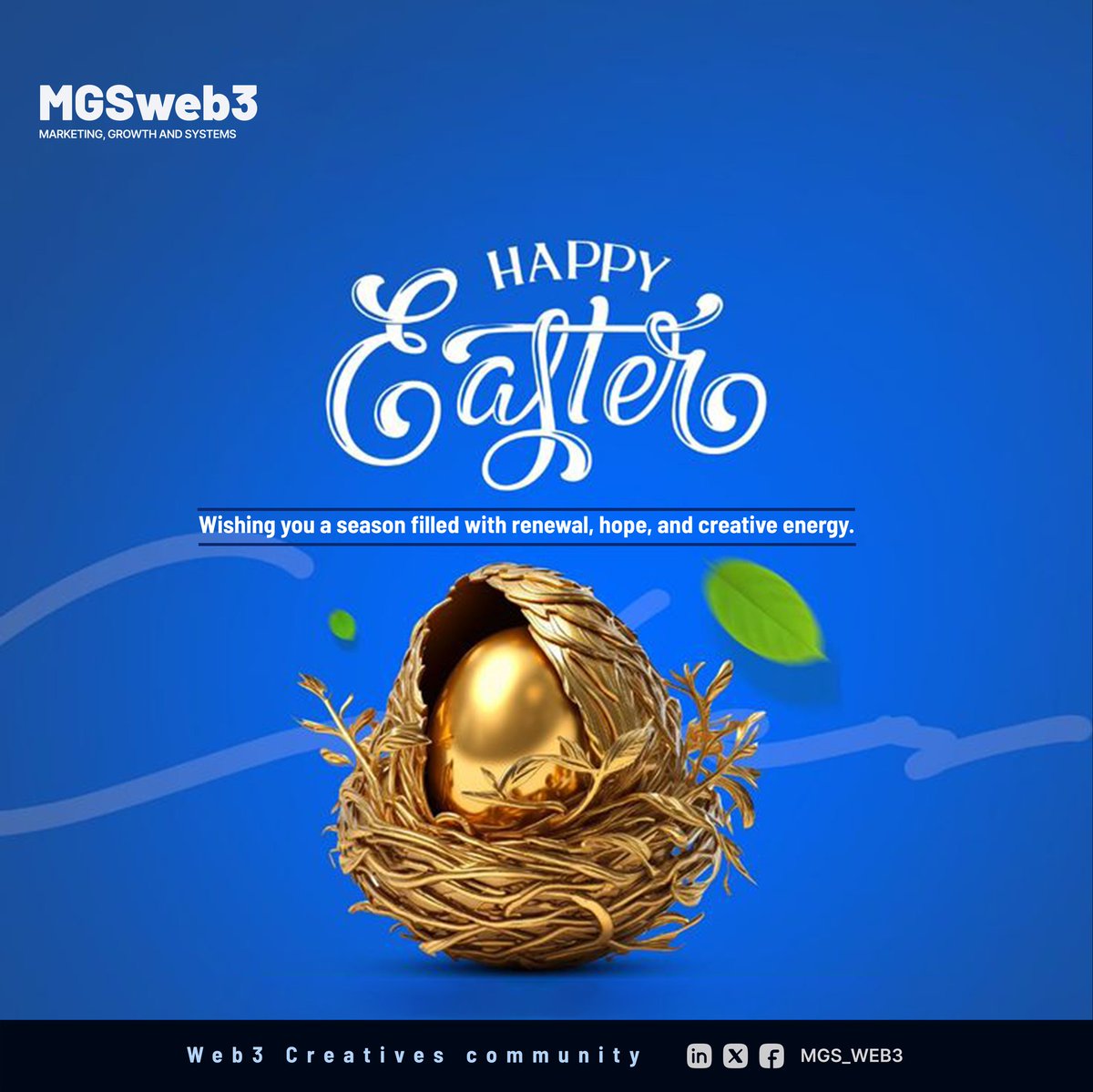 MGS Web3 (@mgs_web3) on Twitter photo 🥳🎉 Happy Easter from all of us at MGSWeb3!
Wishing you a season filled with renewal, hope, and creative energy.
#MGSWeb3 #Easter #Web3Creatives #Web3Community #Creativity #Web3 #Easter2025 #Blockchain 🥳🎉 Happy Easter from all of us at MGSWeb3!
Wishing you a season filled with renewal, hope, and creative energy.
#MGSWeb3 #Easter #Web3Creatives #Web3Community #Creativity #Web3 #Easter2025 #Blockchain