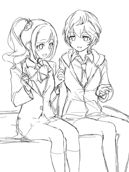 作業中です 沙紀ちゃんの制服案を5種類くらい作ってました 