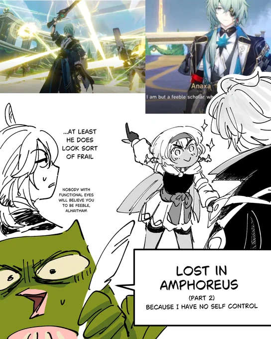 Lost in Amphoreus (part 2!!) [1/3]
aka more dumbassery I drew on commute and during breaks

shout out to dragalia archive for the model sheets so i didn't have to scour dozens of hsr cutscenes on youtube just to figure out how to draw these characters 😭 