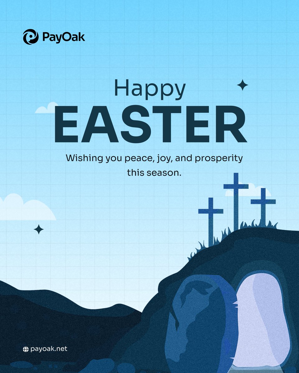 payoakapp's tweet photo. New beginnings deserve better protection — with PayOak.
Happy Easter from all of us at PayOak!
#EasterVibes #NewBeginnings #PayOak #ConfidenceInEveryTransaction https://t.co/Ex70qlm14G