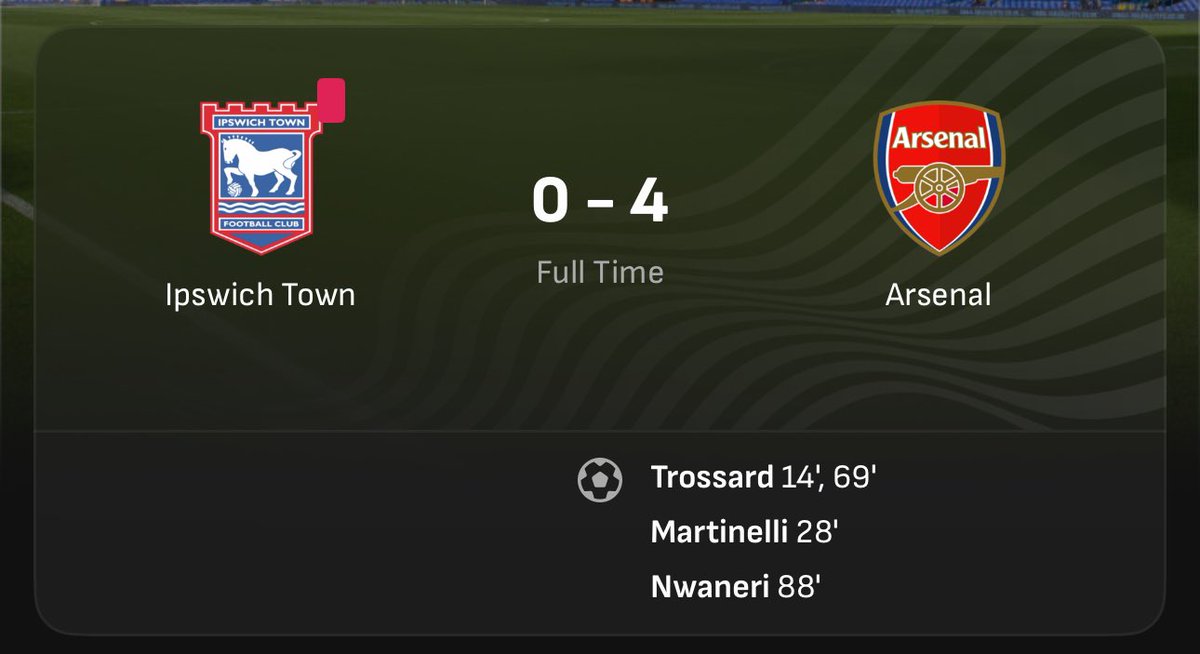 WEFOOTBALL777's tweet photo. 2024-25 PREMIER LEAGUE MATCHWEEK 33
Sun 20 Apr 14:00 UKT - Ipswich vs Arsenal full-time results 
#wefootball777 #football #PremierLeague #EPL #matchweek33  
#ipswichtownfc #Arsenal https://t.co/dWttX6ufVV