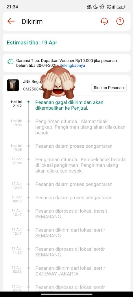 anep033's tweet photo. Kocak bet laporan ke @JNECare malah mohon maaf mulu
Malah paket di return ke seller, kan kasian seller sudah packing woi
Btw ini paket ke 3 kena retur https://t.co/hih7lFx8BF