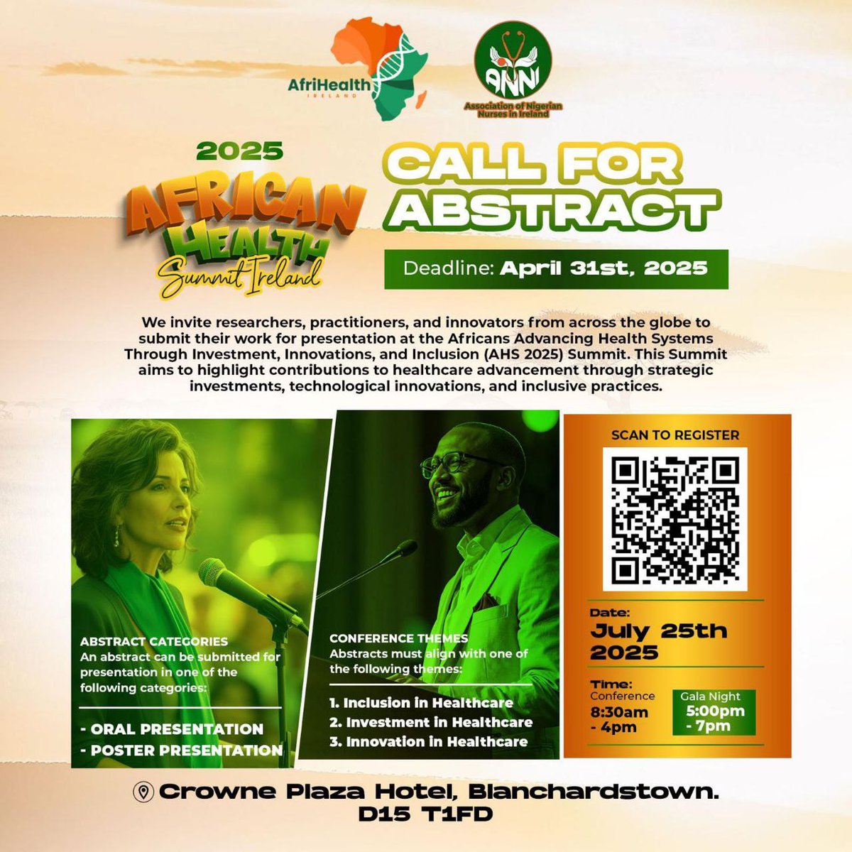 African Health Summit Ireland (@afrihealthire) on Twitter photo This is a chance to display your research, present your innovative ideas at the African Health Summit Ireland 2025. We invite researchers, exhibitors, innovators, and volunteers.
See link in bio to register for the summit
email summit@afrihealthireland.ie for further enquiries. This is a chance to display your research, present your innovative ideas at the African Health Summit Ireland 2025. We invite researchers, exhibitors, innovators, and volunteers.
See link in bio to register for the summit
email summit@afrihealthireland.ie for further enquiries.