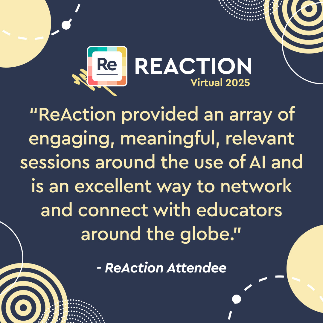We're still buzzing about #ReActionVirtual, and love this comment from one of our attendees:

Missed it this year? Watch all the sessions (including top-rated keynotes from Jim Knight and Carl Hooker) in our on-demand library. 👇

hubs.li/Q03h-PVh0