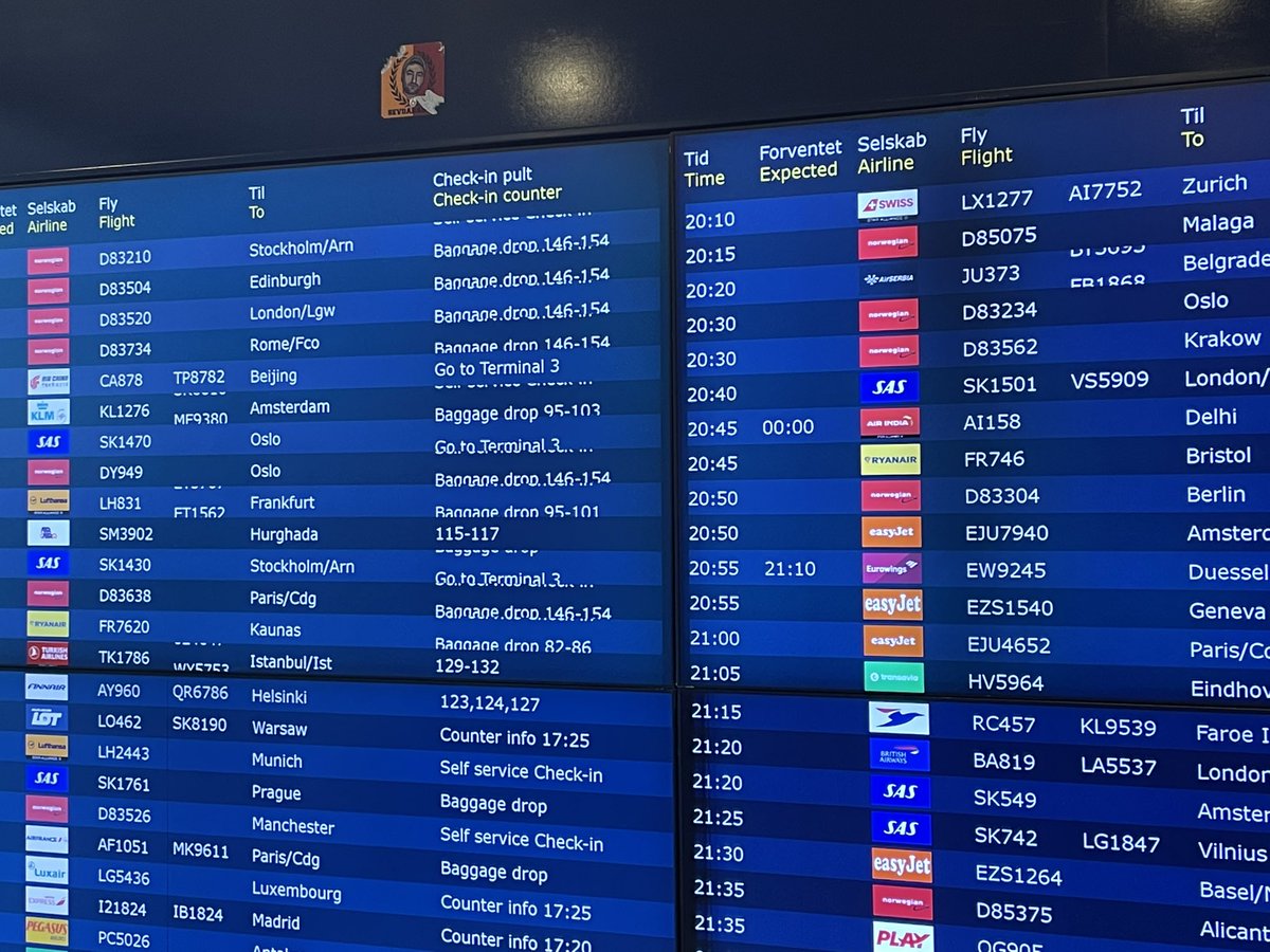 m11cky's tweet photo. Only one airlines is delayed #AirIndia at Copenhagen Airport https://t.co/K6VFIR3HkF