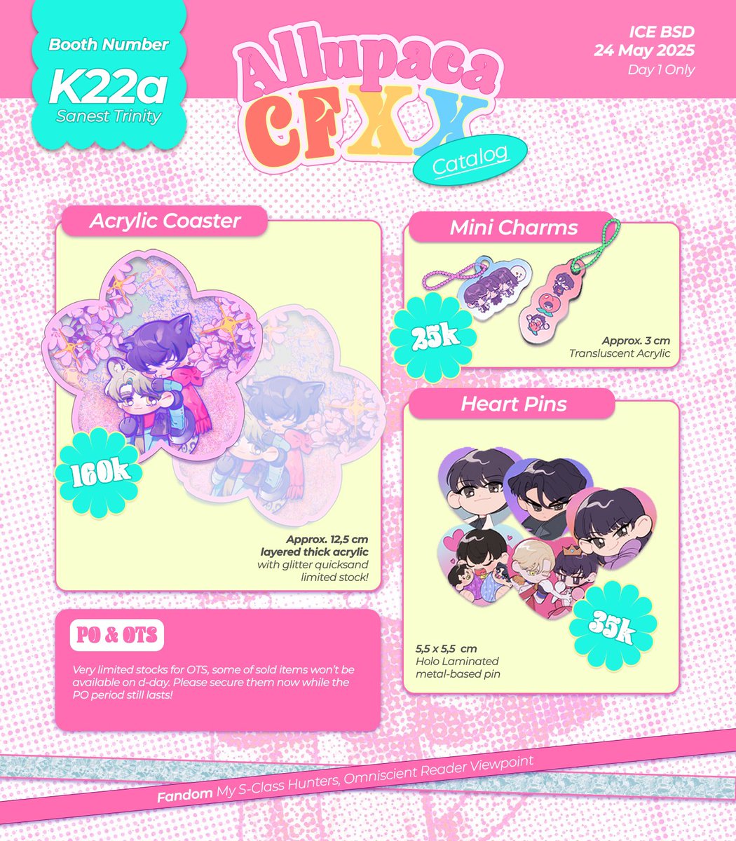 allupaca's tweet image. 💞 Allupaca’s CFXX Catalog &amp;amp; Preorder 💞

⏰ 20 - 27 April 2025
📍 ICE BSD, 24 Mei 2025 (SATURDAY ONLY)
💖 K22a Sanest Trinity (Pick up only)

#CFXX  #CF20 #ComifuroXX #COMIFURO20 

⬇️  Other information on thread below ⬇️