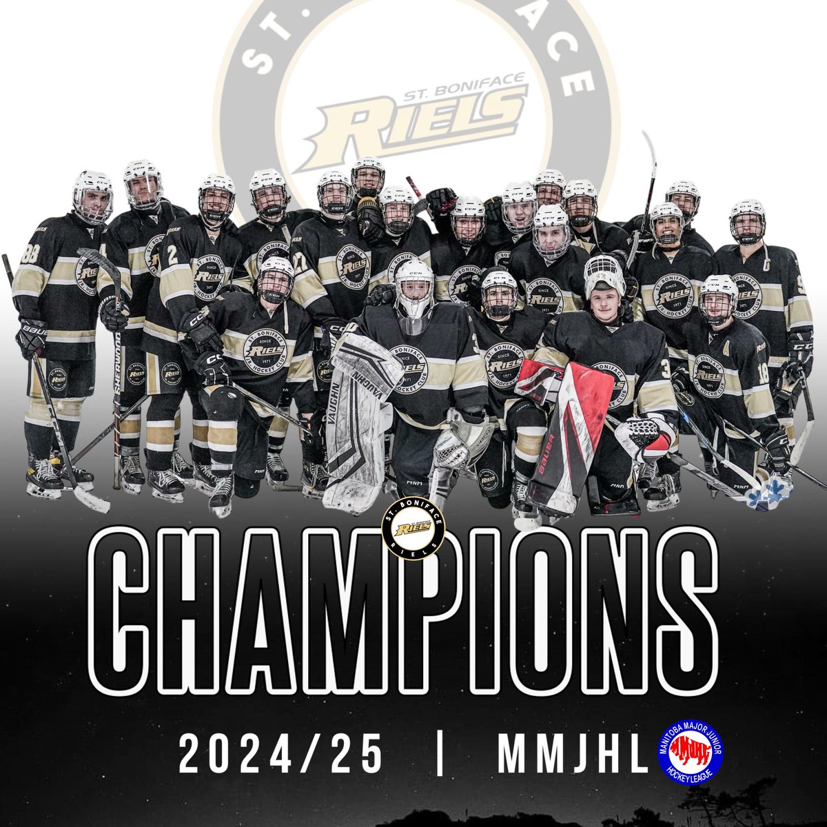 Ice Wave Media 🥅 (@icewavemediamb) on Twitter photo Congrats to the St. Boniface Riels, the 2024-25 #MMJHL Champions. The Riels went 12-1 in the Playoffs.
<a href="/rielsMMJHL/">St. Boniface Riels</a> Congrats to the St. Boniface Riels, the 2024-25 #MMJHL Champions. The Riels went 12-1 in the Playoffs.
<a href="/rielsMMJHL/">St. Boniface Riels</a>