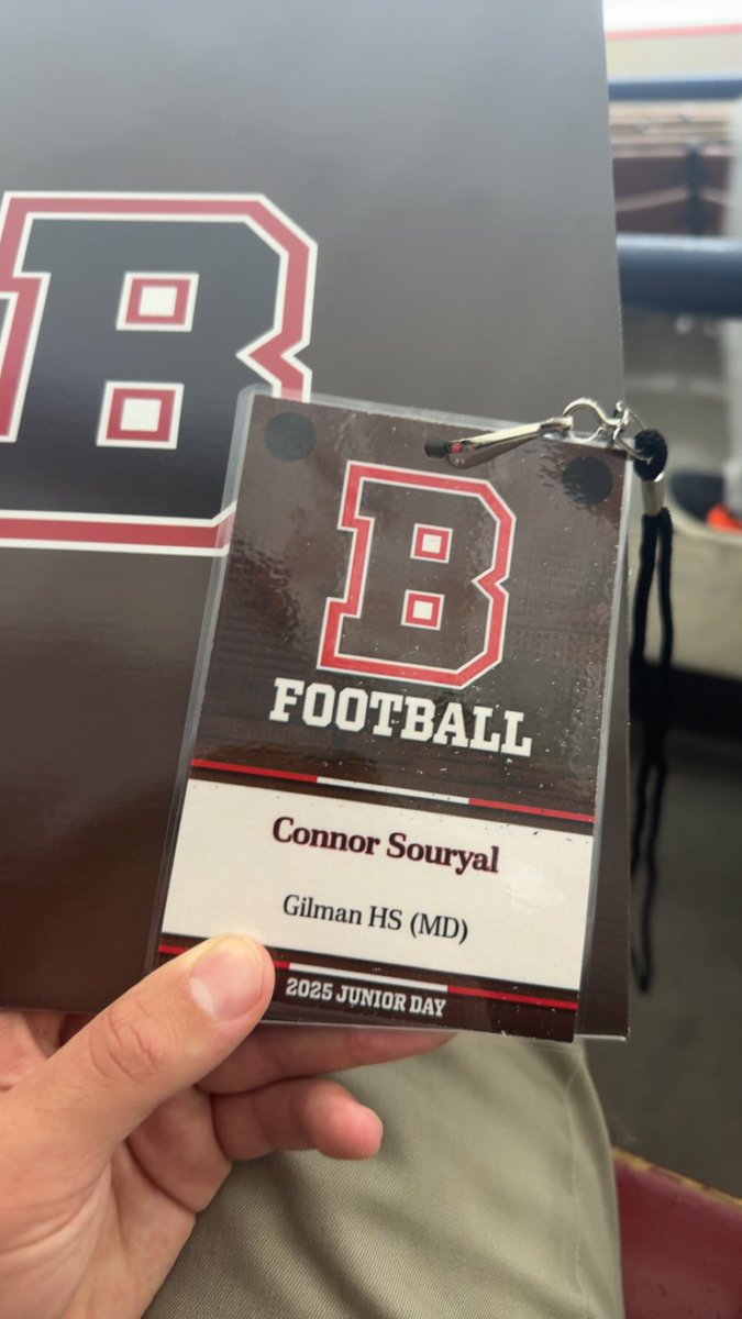 ConnorSour's tweet image. Had a great time yesterday @BrownU_Football for a junior day visit. It was great learning more about the program, watching practice, where the energy was one of a kind. Thank you for a great day
@CoachPXMurphy @coachDjackson1 @CoachEMorrissey @BrownHCPerry @CoachVanZile