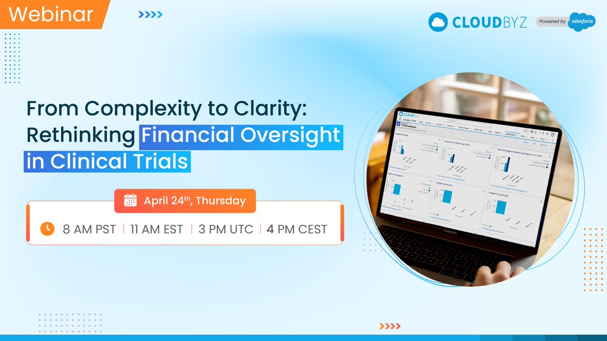 4 days to go! Unlock the tools to simplify financial complexity in clinical trials—automation, dashboards, and more. Don’t wait—spots are limited!

📅 April 24 | 11 AM EST

#ClinicalTrials #FinancialClarity #Cloudbyz

👉 Register now: hubs.ly/Q03gzGHB0