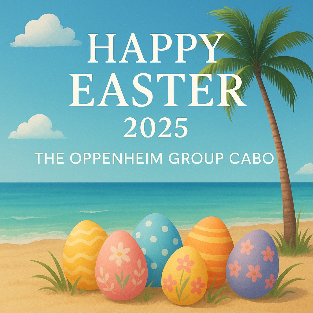 OgroupCabo's tweet photo. 🐣✨ Happy Easter from Los Cabos!
Wishing you a day filled with sunshine, joy, and new beginnings — from all of us at The Oppenheim Group Cabo. 🌸🏝️
Whether you're hunting for eggs or your dream home, we’re here to help you find the perfect spot.
#HappyEaster2025 #LuxuryLiving https://t.co/7S2A5sRLMt