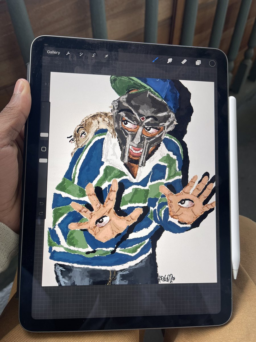 pelumipng's tweet photo. MF DOOM drawn by me, RIP! https://t.co/6DhEJiv8aL