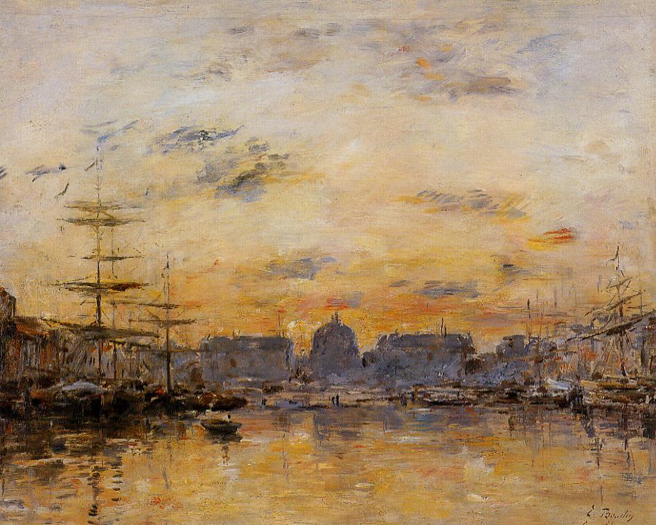 ZoBrm's tweet image. Eugène Boudin 1892. Bassin commercial du Havre.