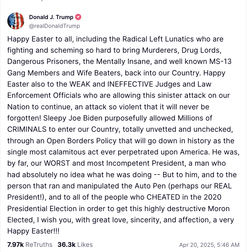 StewGlobal's tweet photo. American Easter must be different. https://t.co/V5bSsXn4WZ