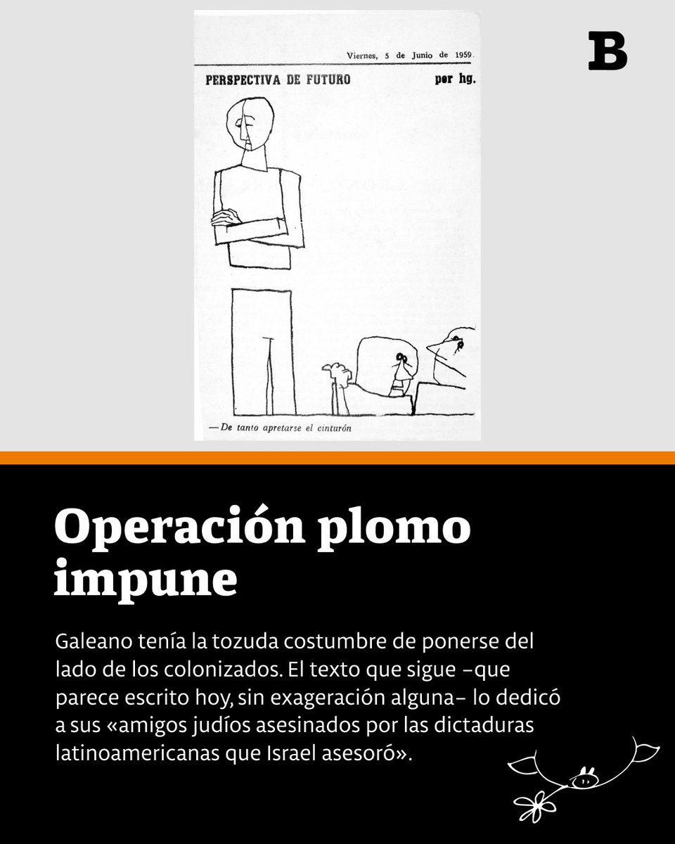 SemanarioBrecha's tweet image. 📰 Operación plomo impune

Galeano tenía la tozuda costumbre de ponerse del lado de los colonizados.

Publicado originalmente en Brecha (16-I-09).

🖋️  Eduardo Galeano
📸  Eduardo Galeano

brecha.uy/operacion-plom…