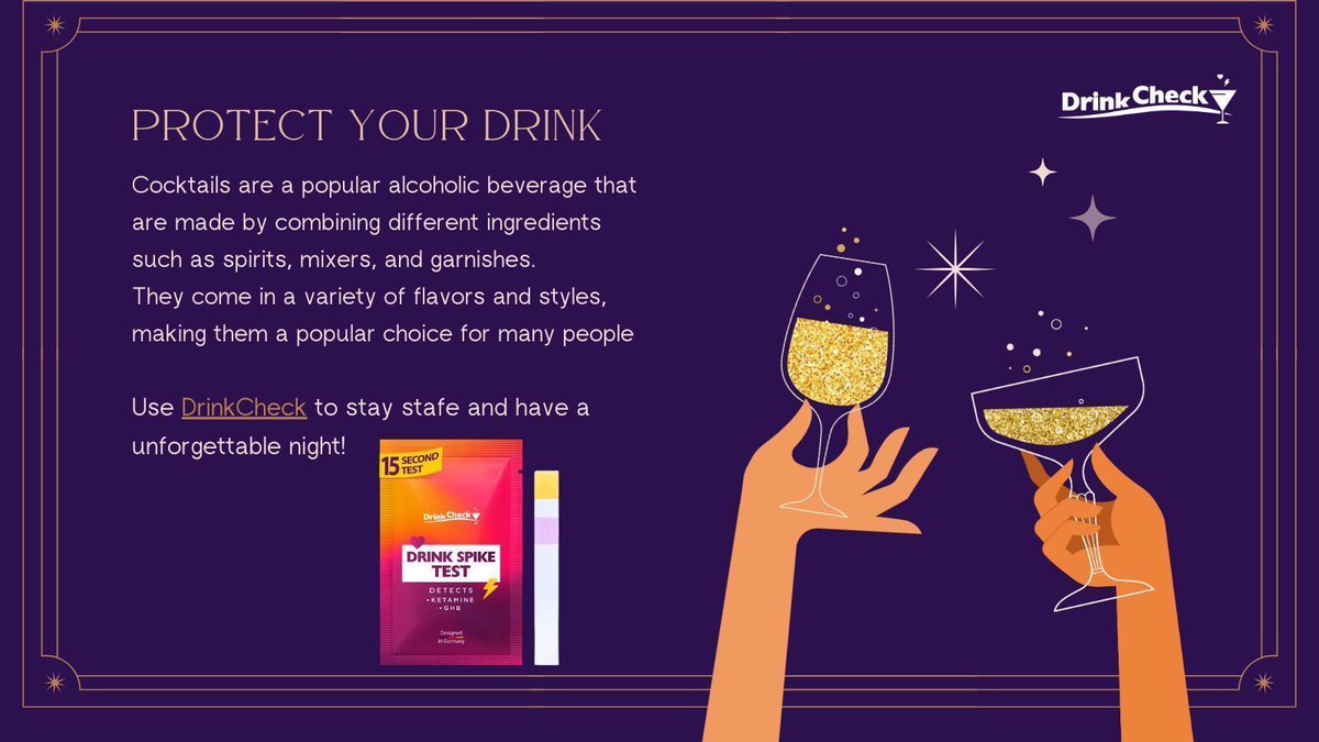 DrinkcheckUS's tweet photo. 🎉 The evening is perfect. But one moment of carelessness - and your drink is no longer safe.
👉 Be safe with DrinkCheck! You can detect hidden substances in seconds.

🧪 Try it out now: https://t.co/KAaUz5eipt 
#DrinkCheck #CelebrateWithSafety #NoMeansNo https://t.co/G8Cl4HmYqs