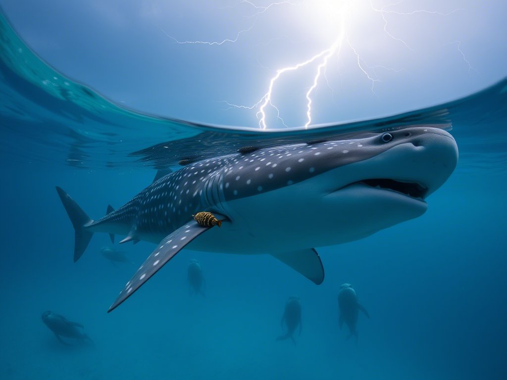 FlashToBlast's tweet photo. @AMAZlNGNATURE The relationship between remoras (family Echeneidae) &amp; whale sharks (Rhincodon typus ) is a fascinating example of symbiosis in the marine world. This interaction highlights how different species can coexist &amp; benefit from one another, showing the intricacies of nature’s balance. https://t.co/8mx4X1kfxs