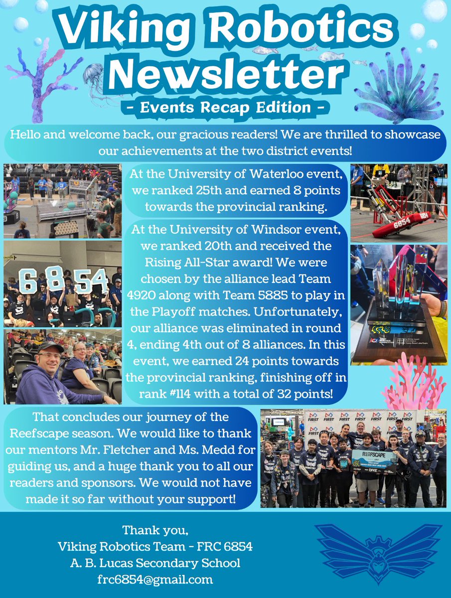 Now that REEFSCAPE season’s over, its time for a recap! 
We’re all wondering what the next game will be next year as it was announced yesterday the theme for next year’s competition will be “REBUILT” presented by Qualcomm