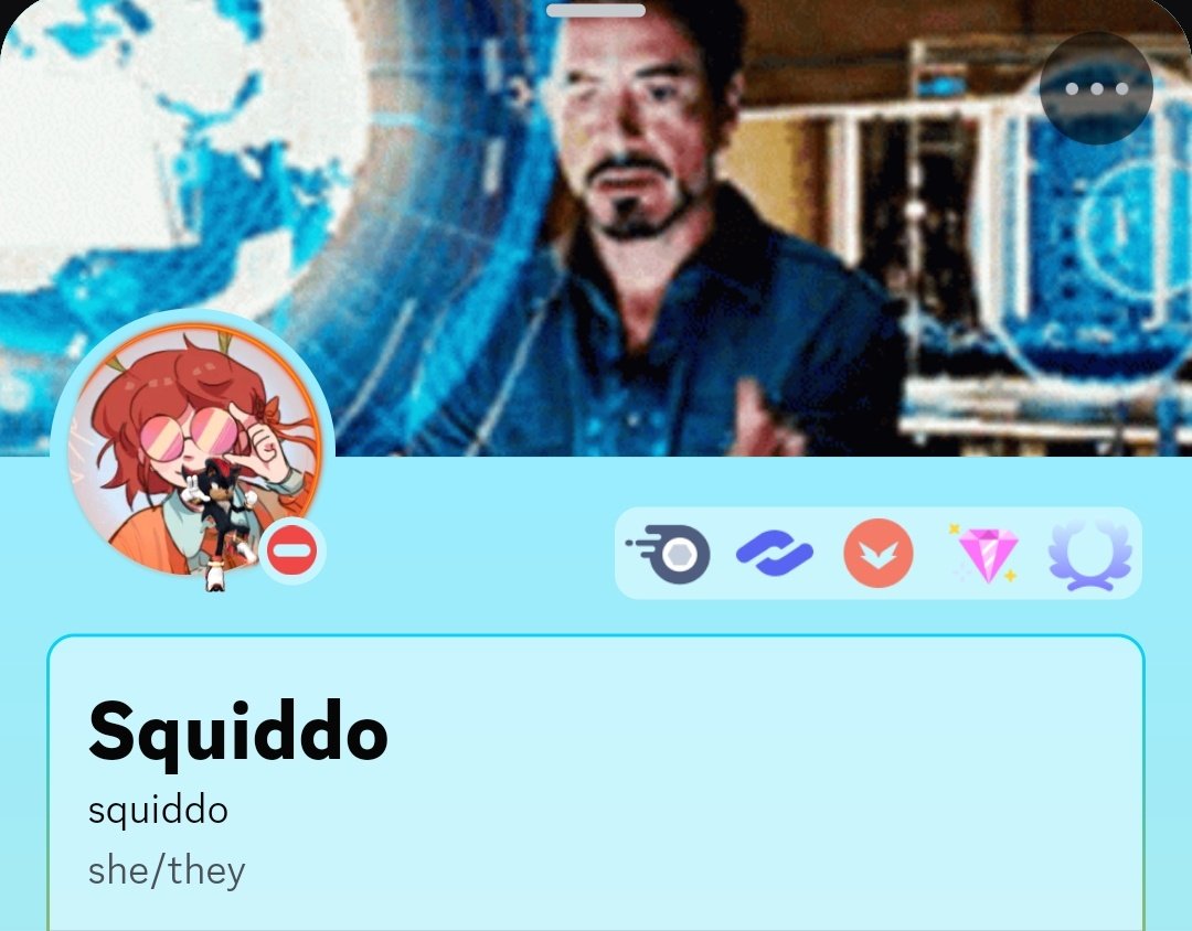 squiddoupdates's tweet photo. - Squiddo changed her Discord pfp and banner

Its a fanart of her by @_Morick and the banner is Robert Downey JR in Iron Man 1 https://t.co/RkvcXZmSCT