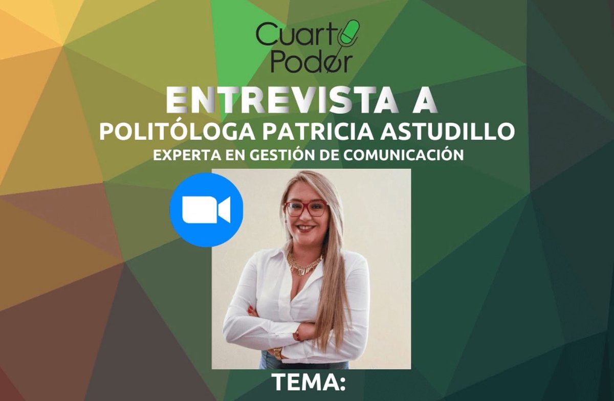 Patricia Astudillo (@vpastudillo) on Twitter photo 🗳️ Nos vemos mañana en #CuartoPoder por <a href="/RadioRumbaEc/">Radio Rumba 107.3 FM</a> para conversar sobre “Ecuador 🇪🇨 después de las elecciones presidenciales”.
⏰ 7:20am Ec./ 14:20 Es.
💻 radiorumba.fm
#coyunturapolítica #eleccionesecuador2025 🗳️ Nos vemos mañana en #CuartoPoder por <a href="/RadioRumbaEc/">Radio Rumba 107.3 FM</a> para conversar sobre “Ecuador 🇪🇨 después de las elecciones presidenciales”.
⏰ 7:20am Ec./ 14:20 Es.
💻 radiorumba.fm
#coyunturapolítica #eleccionesecuador2025