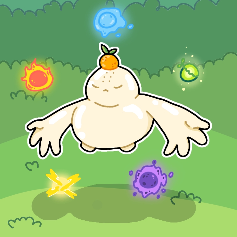 cozylilyogurt's tweet photo. Presenting my tamakin entry! @Moku_HQ 
My character is inspired by kagami mochi! A shaolin monk mochi with floating mochi orbs representing elements.

I also did a character sheet cause it was too cute not to (I just wanna make my art mommies proud)

#mytamakindesign https://t.co/j3f9MHaqdM