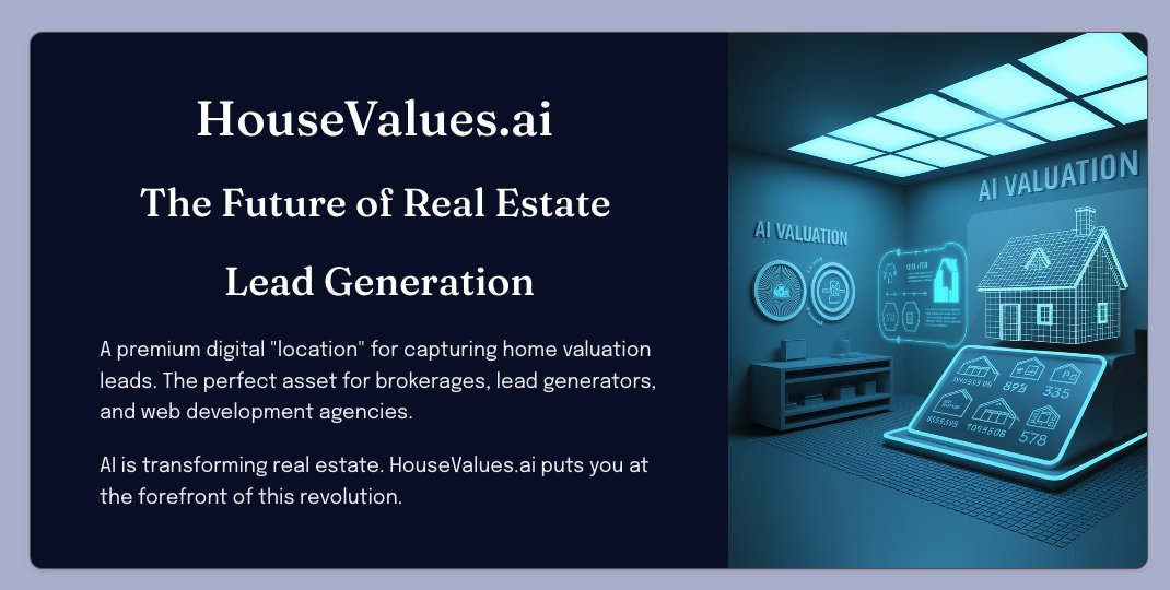 TheBruceBreger's tweet photo. https://t.co/zAE1ZhThMp is now available for acquisition. For more information, please visit the website.

#ai #housevalues #realestate #homeprices #domains #domainsforsale #futureofrealestate #LeadGeneration https://t.co/EHb3O7BXEu