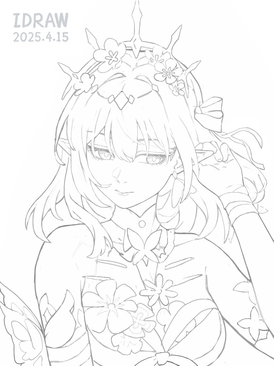iDrawNote's tweet photo. 遐蝶的几张线稿
#遐蝶 #崩坏星穹铁道 #线稿 #崩壊スターレイル #HonkaiStarRail  #castorice https://t.co/mkqjQDyWfh