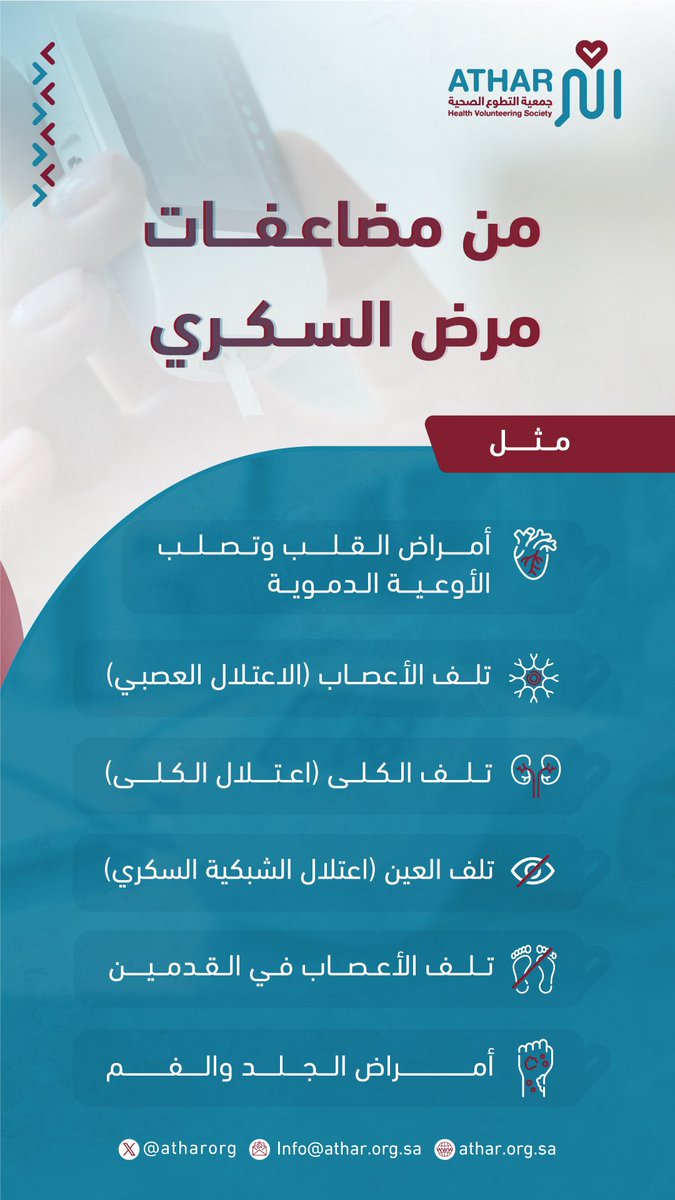 من مضاعفات مرض السكري.

#جمعية_التطوع_الصحية_أثر
#مجتمع_مطمئن