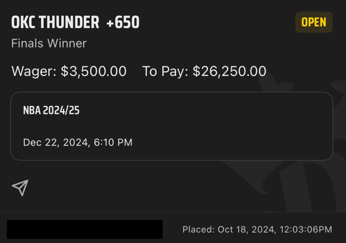 Going for our 3rd Straight #NBA Finals Champion (all predicted before the season)

2023: Nuggets +1800 ✅ 
2024: Celtics +380 ✅ 
2025: Thunder +650 ❓

Giving away $2,500 if The Thunder win. To enter like tweet, follow <a href="/SA247LLC/">Sports Analytics 24/7</a> , &amp; comment done once complete 🤝