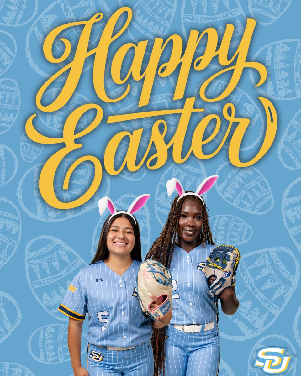 SUsoftball_'s tweet photo. Happy Easter from SU Softball 🩵

#SouthernIsTheStandard #ProwlOn https://t.co/sNNlCYILWQ