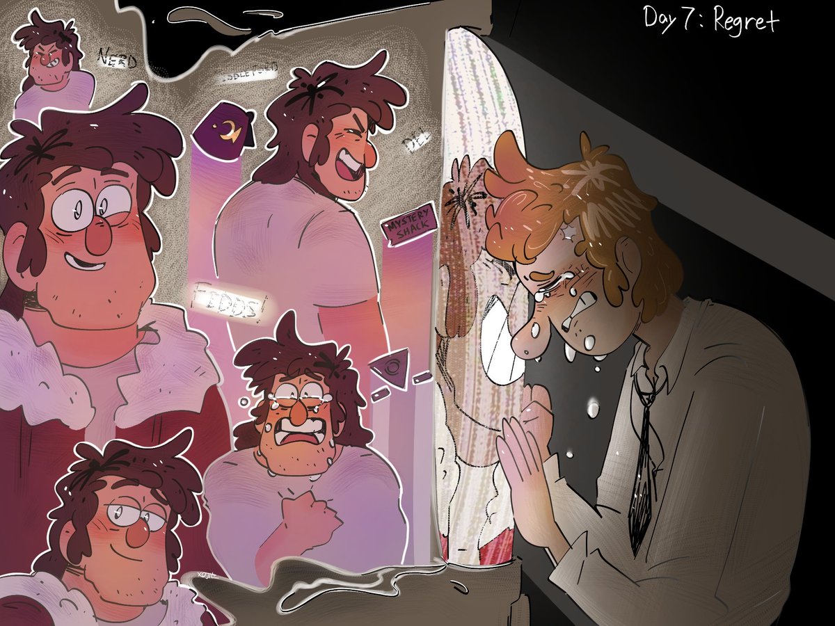xojhiii's tweet image. Day 7: Regret #Fiddlestanweek #fiddlestan #gravityfalls