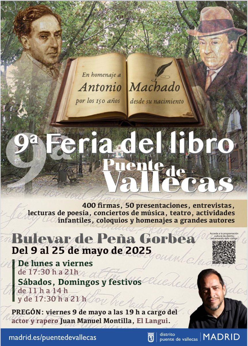 Recordad, yo estaré firmando en la <a href="/FLVallecas/">Feria del Libro de Vallecas</a> el domingo 11 de mayo a las 12:00h en la caseta de @papeleriaelosito, y después cañas vallecanas!