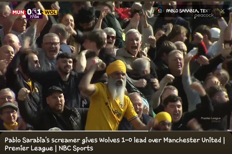 <a href="/LookASingh/">Look! A Singh! 🧡</a> Wolves supporters!