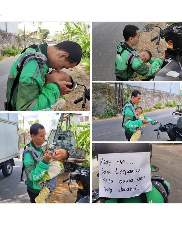 sosmedkeras's tweet photo. Seorang ayah membawa anak yg sedang sakit saat bekerja jadi ojol karena di rumah nya tidak ada yg menjaga anaknya 🥹
Sehat selalu ya pak dan adenya 🤲 https://t.co/ckajx5YFTs