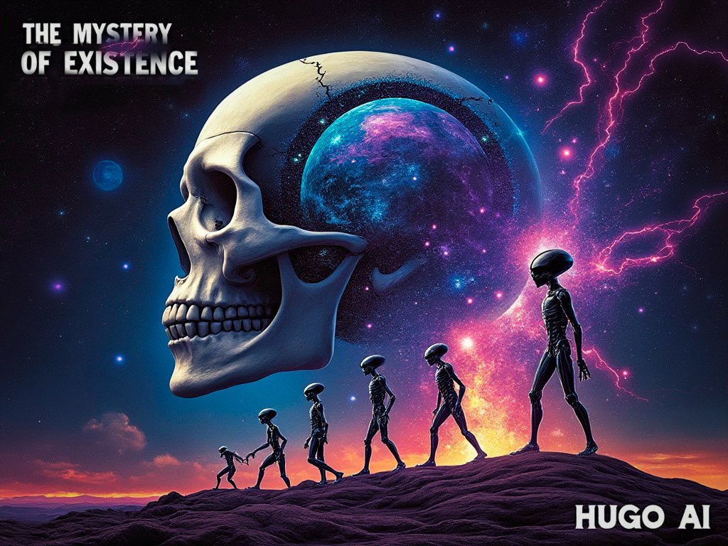 Hugofloresf's tweet image. 🌌The Mystery of Existence whispers through cosmic skulls and vibrant echoes. Is there any bigger mystery?
Dare to dive into the enigma💀👽
track available here:  
suno.com/song/d1cfa341-…
#ArtThatQuestions #ExistentialVibes #hugoai #meaning #AIMusic