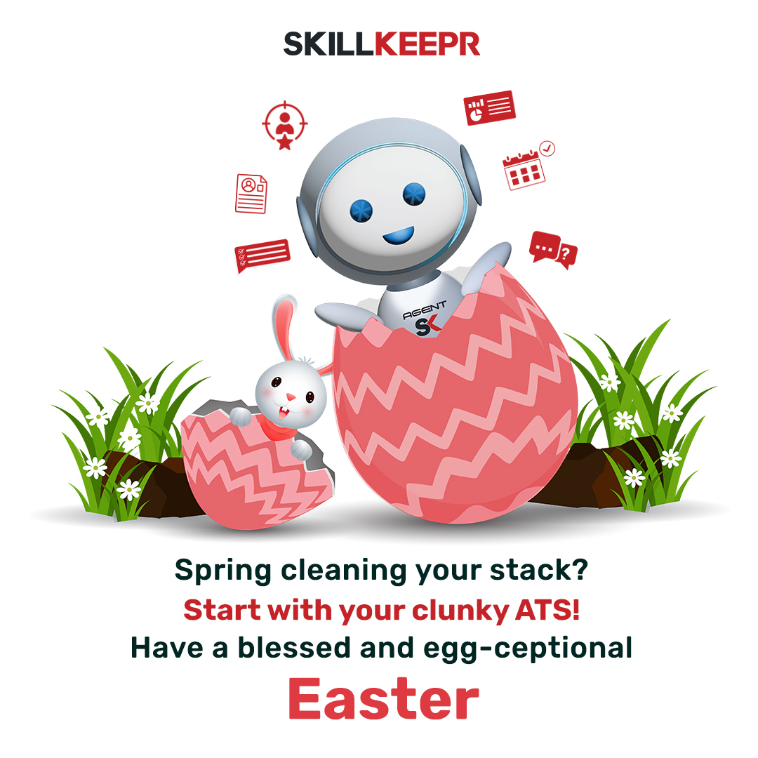 SkillKeepr's tweet image. Even the Easter Bunny ditched hopping between platforms.
It’s your turn now!
Recruiting shouldn’t be a juggling act. For $99/month, Skillkeepr gives you everything native to simplify hiring.
Wishing you all an egg-cellent &amp;amp; blessed holiday!
#easter #hiringsolution #Skillkeepr