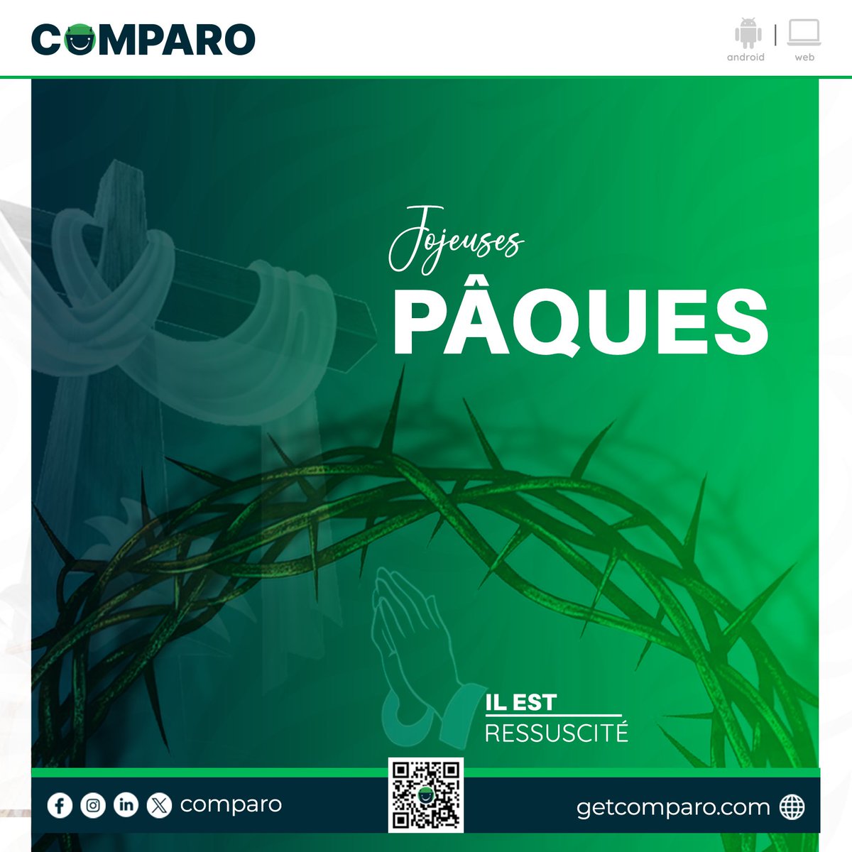 comparo_africa's tweet photo. 𝐉𝐨𝐲𝐞𝐮𝐬𝐞𝐬 𝐏𝐚̂𝐪𝐮𝐞𝐬 à toute la communauté chrétienne 📷📷📷

#Comparo #paques2025 https://t.co/q5NNCzZVv7