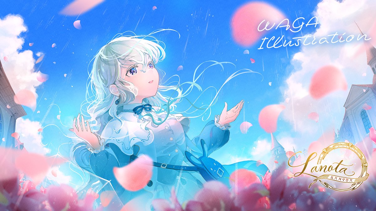 So happy to be back illustrating for the rhythm game Lanota!

This time it’s for the beautiful track
 "In a world after the rain（碧の降る世界で）"
 by <a href="/mitori_34/">mitori</a>  x <a href="/taikokuro96/">kuro（くろ）</a> 

The song feels like a fairytale—like a sweet girl dancing out of a music box.
It was such a joy and