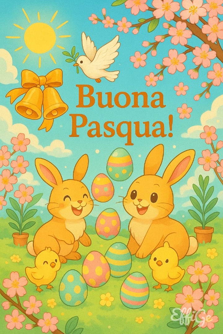 universe876's tweet photo. Che la luce della Pasqua riempia il tuo cuore di pace, amore e rinascita. Buona Pasqua!
May the light of Easter fill your heart with peace, love, and renewal. Happy Easter!
#buonapasqua #happyeaster #effige #sundays #cute #sweet #aicreations #aiart #vintage #anime #kawaii https://t.co/nGPtigSvQC