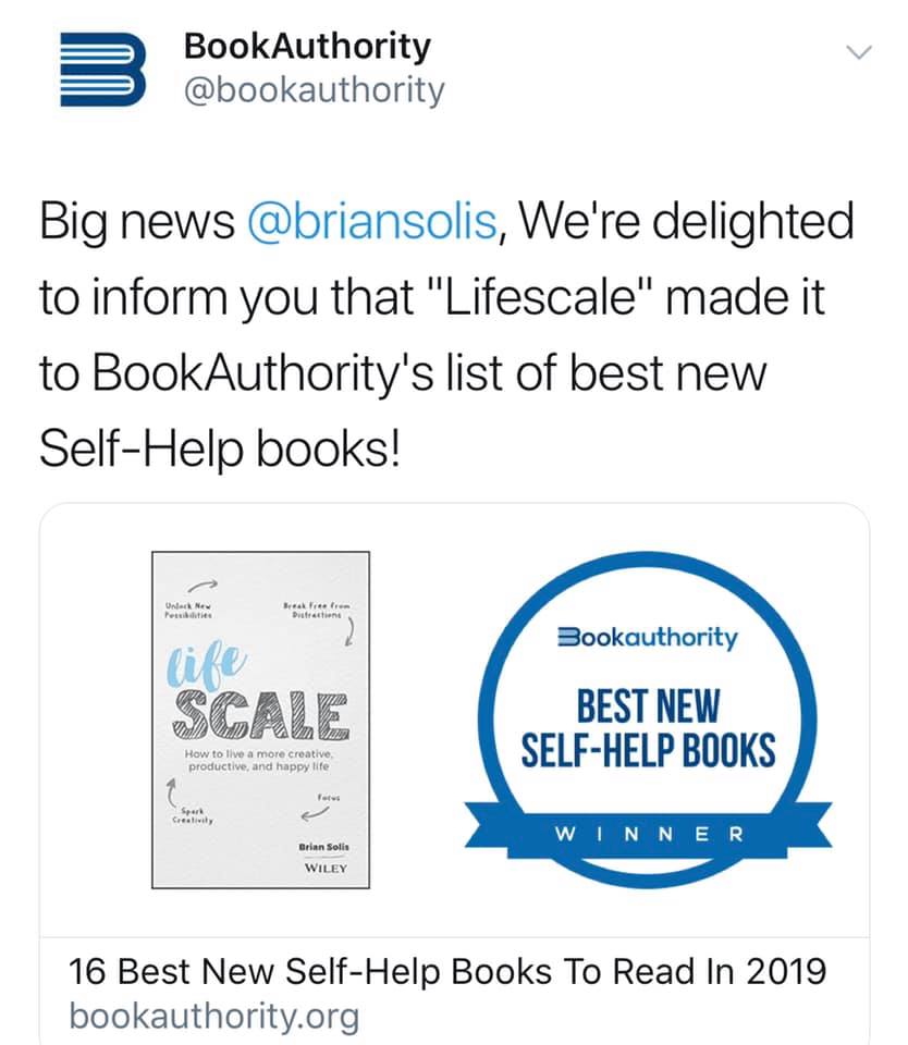 briansolis's tweet photo. Found another gem from 2019!๐ This one from @bookauthority!
#lifescale https://t.co/LVzmsEQ6CH