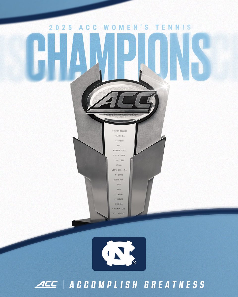 𝐁𝐀𝐂𝐊 𝐓𝐎 𝐁𝐀𝐂𝐊 𝐂𝐇𝐀𝐌𝐏𝐈𝐎𝐍𝐒 🏆

For the 13th time in program history, the Tar Heels are ACC Women's Tennis Champions!