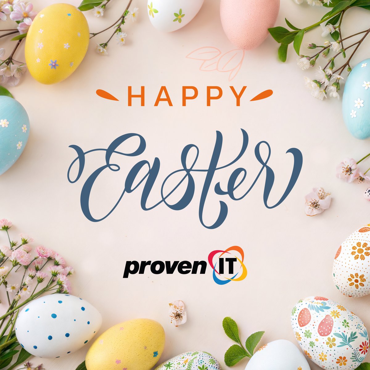 🐰🌸 Happy Easter from all of us at Proven IT! 🌼

Wishing you a safe, joyful, and egg-stra special day with your loved ones. 🐣💐

#WeAreProven #Easter #HappyEaster
