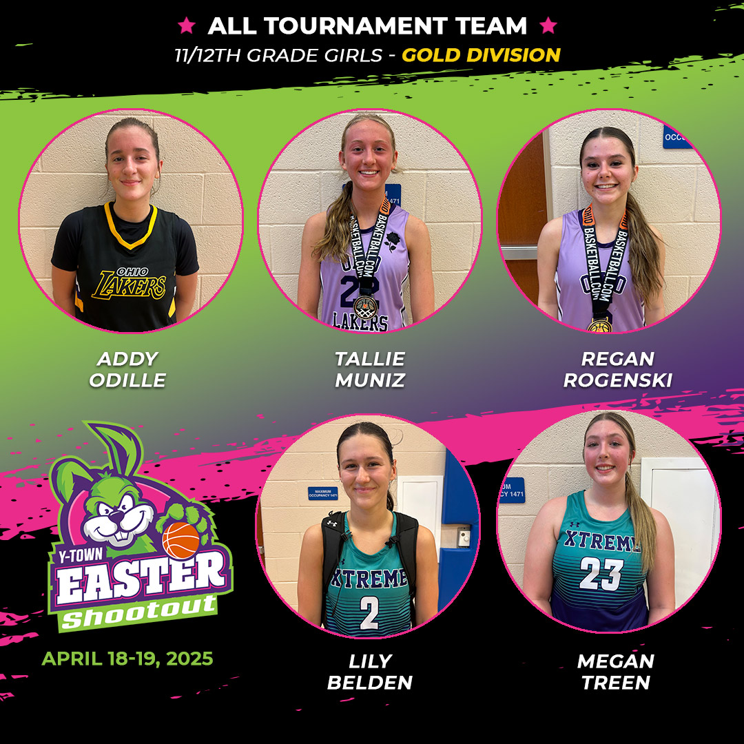 Ohio_Basketball's tweet photo. Youngstown Easter Showdown, 11/12th-grade girls gold division all-tournament team! @ohiolakers @OhioExtreme https://t.co/Aju60vTOi9