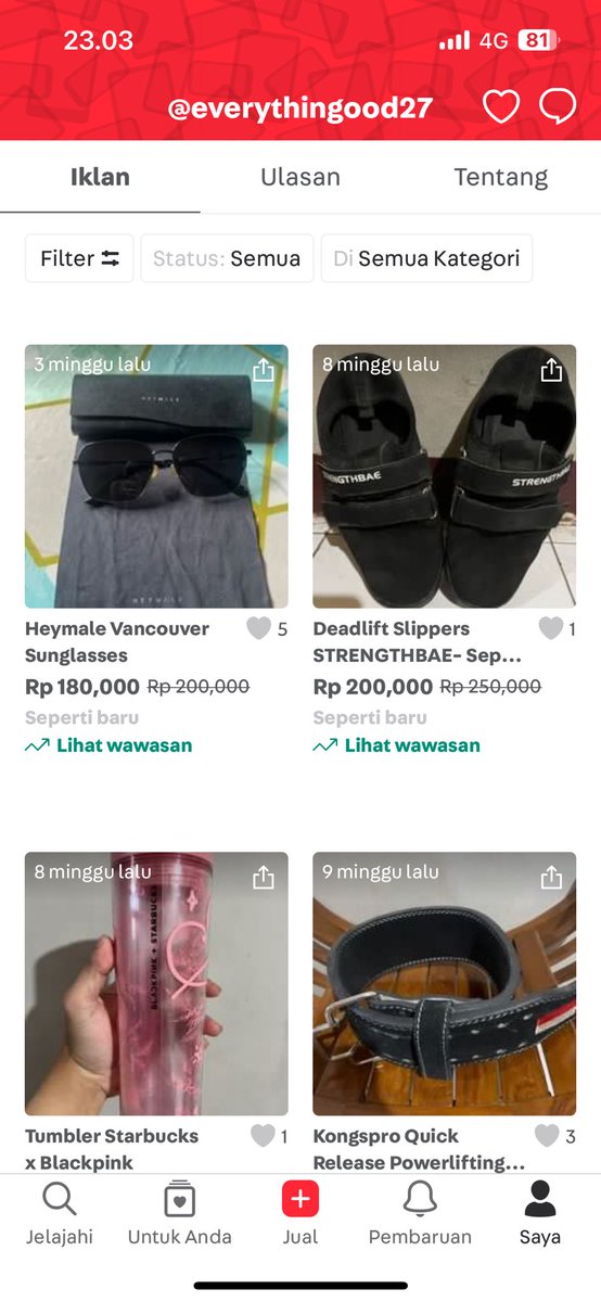 Dxy271's tweet photo. Guys izin jualan ya semua barang tidak pernah dipakai! Jika minat?more info dm:) https://t.co/9cR9JKlg6S