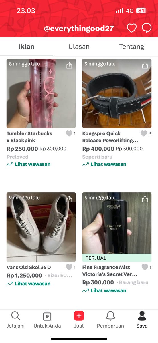 Dxy271's tweet photo. Guys izin jualan ya semua barang tidak pernah dipakai! Jika minat?more info dm:) https://t.co/9cR9JKlg6S