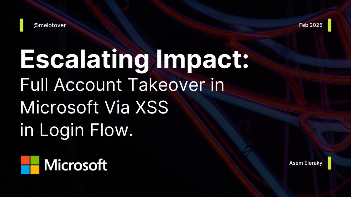 Melotover's tweet image. Full Account takeover in Microsoft via Client-side Attack in Login Flow
New detailed writeup + Full PoC video. I hope you enjoy reading!
melotover.medium.com/escalating-imp…
#BugBounty #bugbountytips #infosec