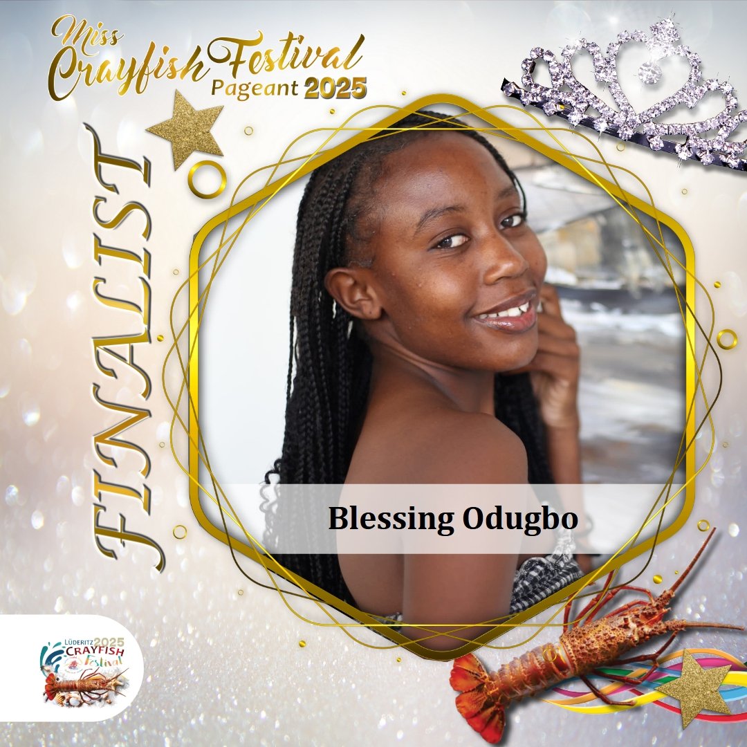 LuderitzCF2023's tweet photo. Introducing 𝗕𝗹𝗲𝘀𝘀𝗶𝗻𝗴 𝗢𝗴𝗱𝘂𝗯𝗼👑

Behind the beauty is resilience. Behind the smile is purpose. Meet a finalist who’s more than meets the eye, 𝗕𝗹𝗲𝘀𝘀𝗶𝗻𝗴 𝗢𝗴𝗱𝘂𝗯𝗼.

#2025LCF #BraveBlessingRising #FinalistMsCrayfishFestival2025 https://t.co/blkwEtimwx